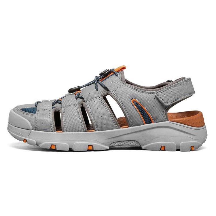 Grey OEM Accept JIAN ER Rubber EVA China Brand Customized Summer Outdoor Beach MD Synthetic Blue Men Boys Closed-toe Sandals